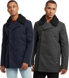 SOLID Herren Business-Parka mit abnehmbarem Teddyfell-Besatz am Kragen Woll-Mantel Regular Fit Pinto 21300325ME